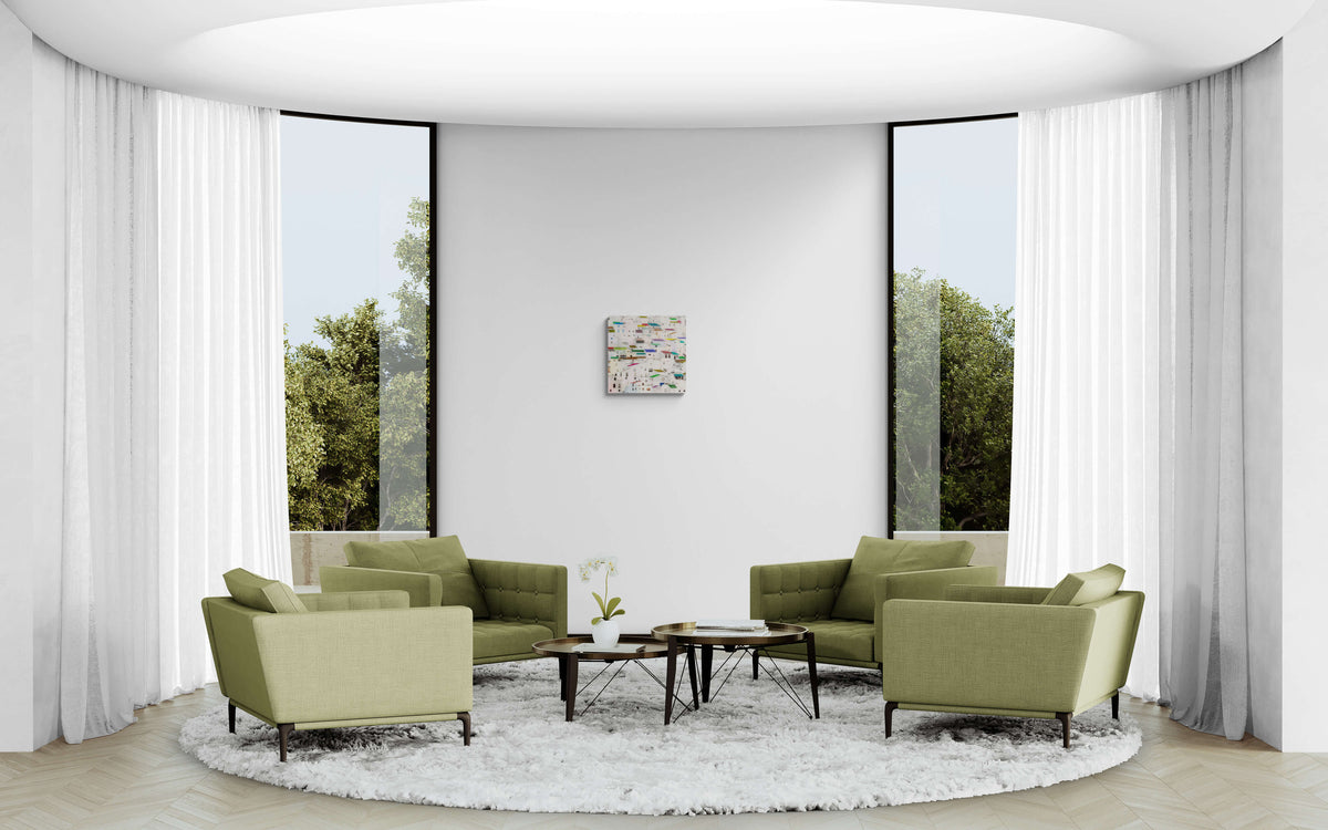 Casares, Andalusië, canvas van 50x50cm, weergegeven in modern interieur - Foto Luc Maes