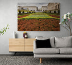 Albertinaplein Brussel op canvas in een modern interieur, formaat 180x120cm.