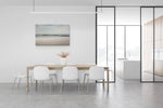 Canvas van golfbreker met standbeeld in Knokke in een modern interieur, formaat 120x80cm.