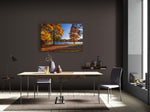 Canvas van het herfstlandschap in Park Tervuren in een stijlvol interieur, formaat 150x100cm.