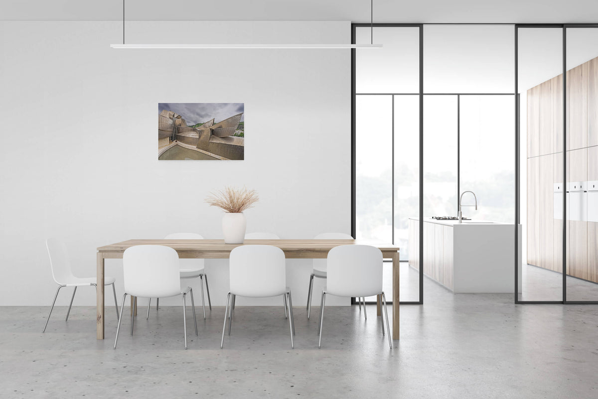 Guggenheim Museum in Bilbao, canvas van 90x60cm, passend in modern interieur