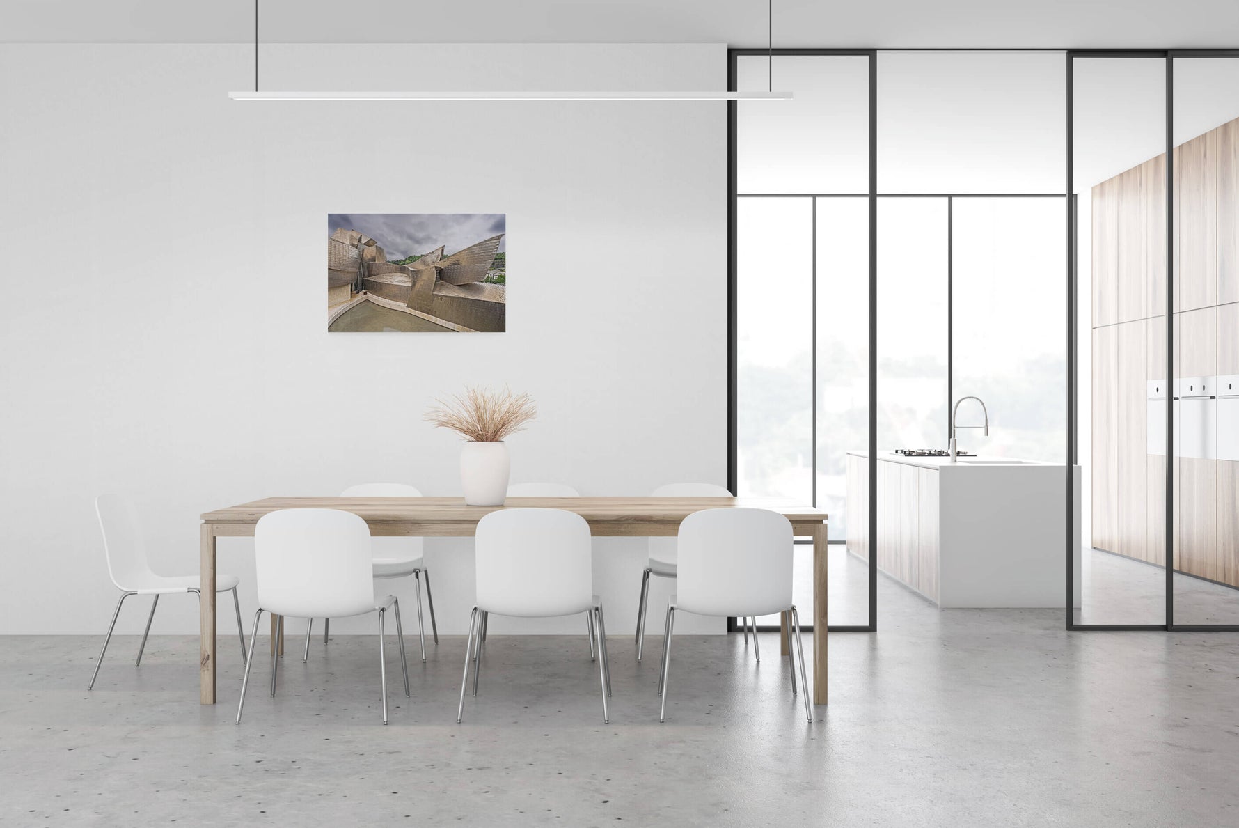 Guggenheim Museum in Bilbao, canvas van 90x60cm, passend in modern interieur