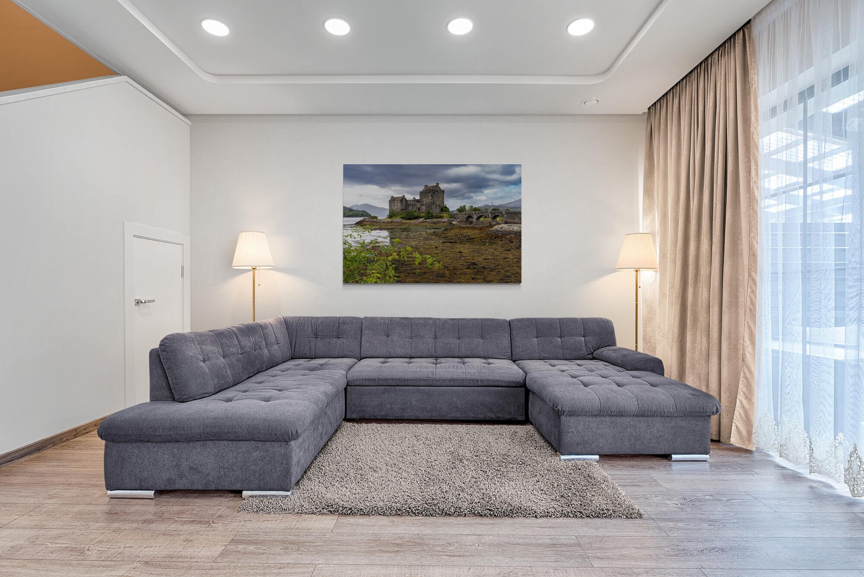 Kasteel Eilean Donan in Schotland, canvas van 150x100cm, passend in modern interieur