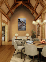 Vakwerkhuizen in de Elzas, canvas van 180x120cm, groot formaat in modern interieur. - Foto Luc Maes