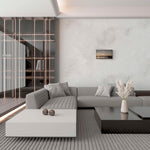 Canvas van een zonsondergang aan de Noordzeekust in Knokke, formaat 60x40cm, in een modern interieur.