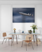 Prachtige afbeelding van de Lockheed Super Constellation, formaat 180x120cm, exclusief bij Breitex, voor een indrukwekkend statement.